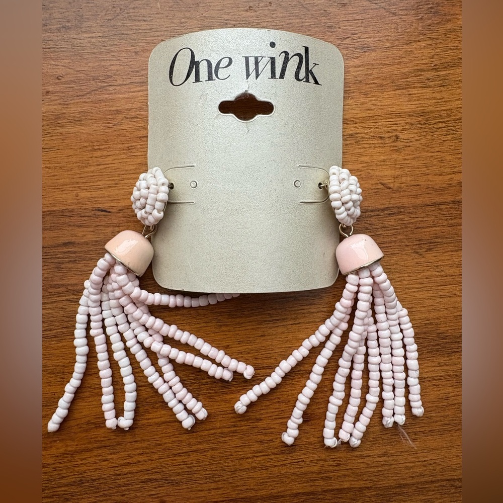 One Wink Pink Beaded Earings